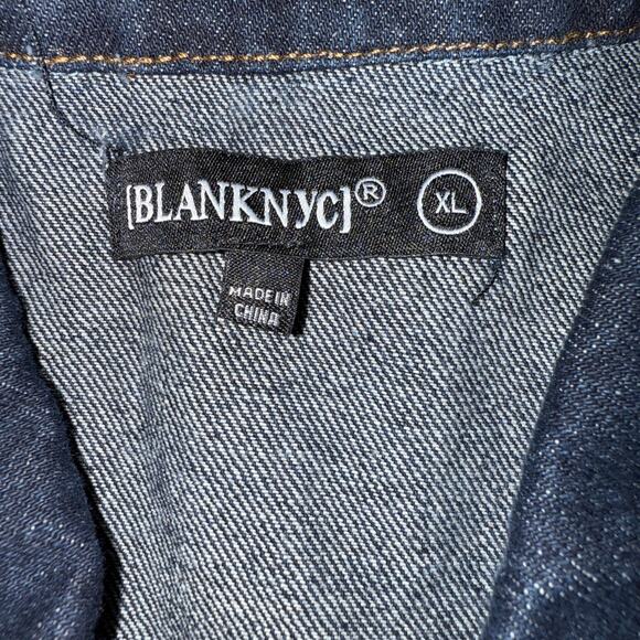 Women's Blank NYC Denim Blue Jean Short Sleeve Zip Front Dress Size XL NEW - Picture 4 of 8